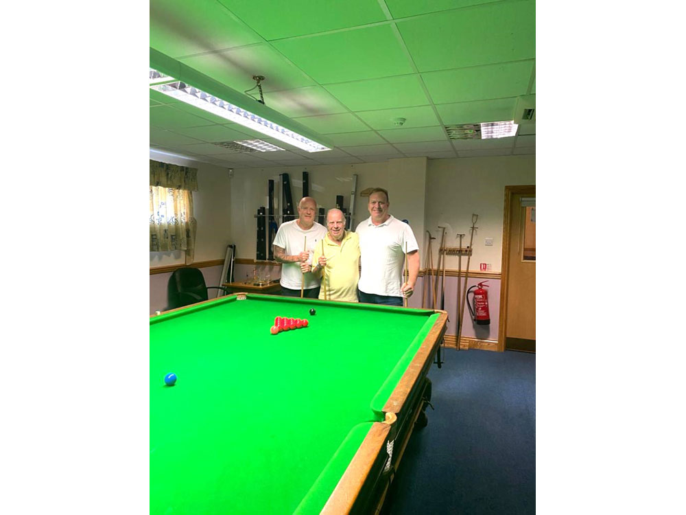 Snooker players at Oxhey Conservative Club 