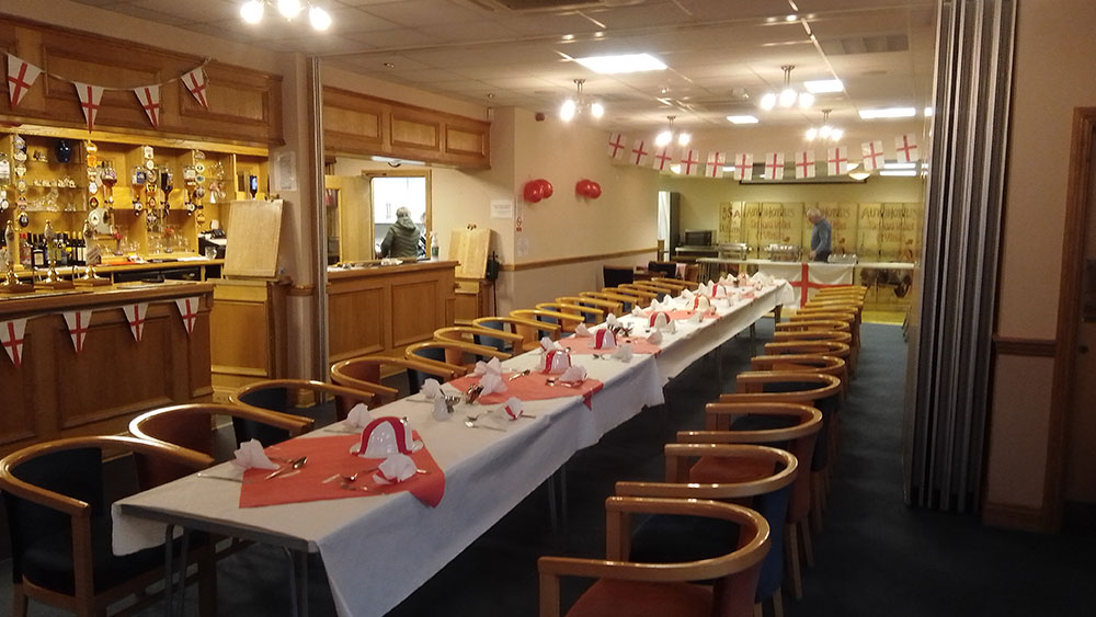 Table set, ready for a St George's Day function
