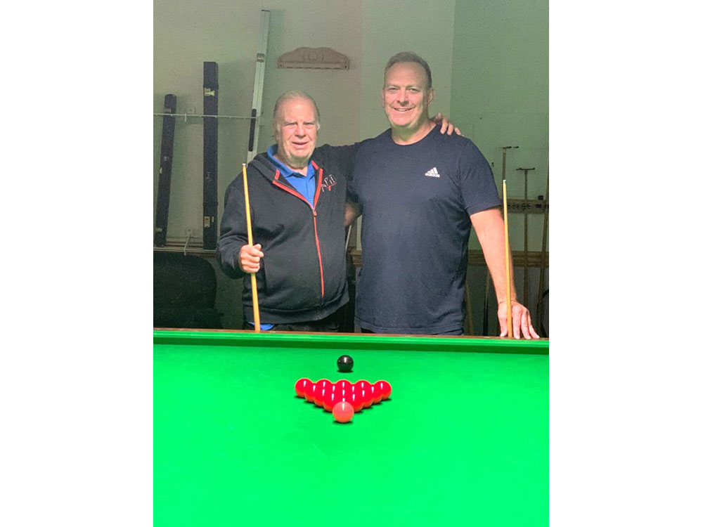 Snooker players at Oxhey Conservative Club 